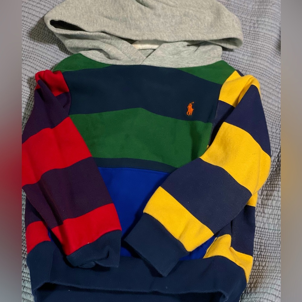 Ralph Lauren Kids Multicolor Striped Hooded Sweatshirt